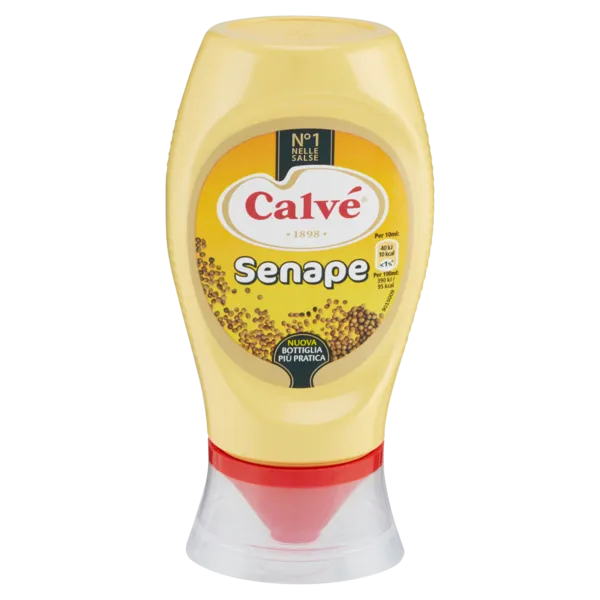 calve, senape, condimento, salse, spesaonline, 250 GR, CALVE 250 GR, bonta, gusto intenso, qualita, dispensa, piacere, hamburger, prodotti calve, 250ml, cremosita, snack, sapore, topdown calve senape classica calvé top down 250 ml. - foto 1