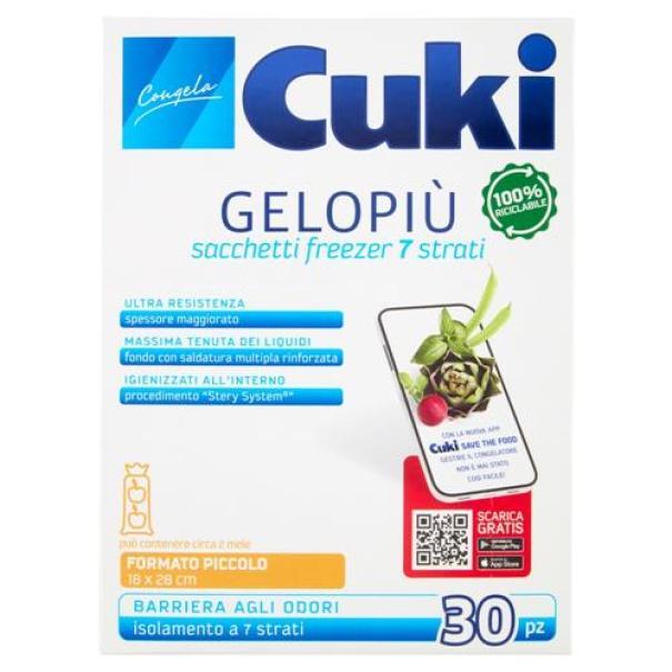 cuki sacchetti gelo gelopiu cuki piccoli 30 pezzi 18x28 cm - foto 1