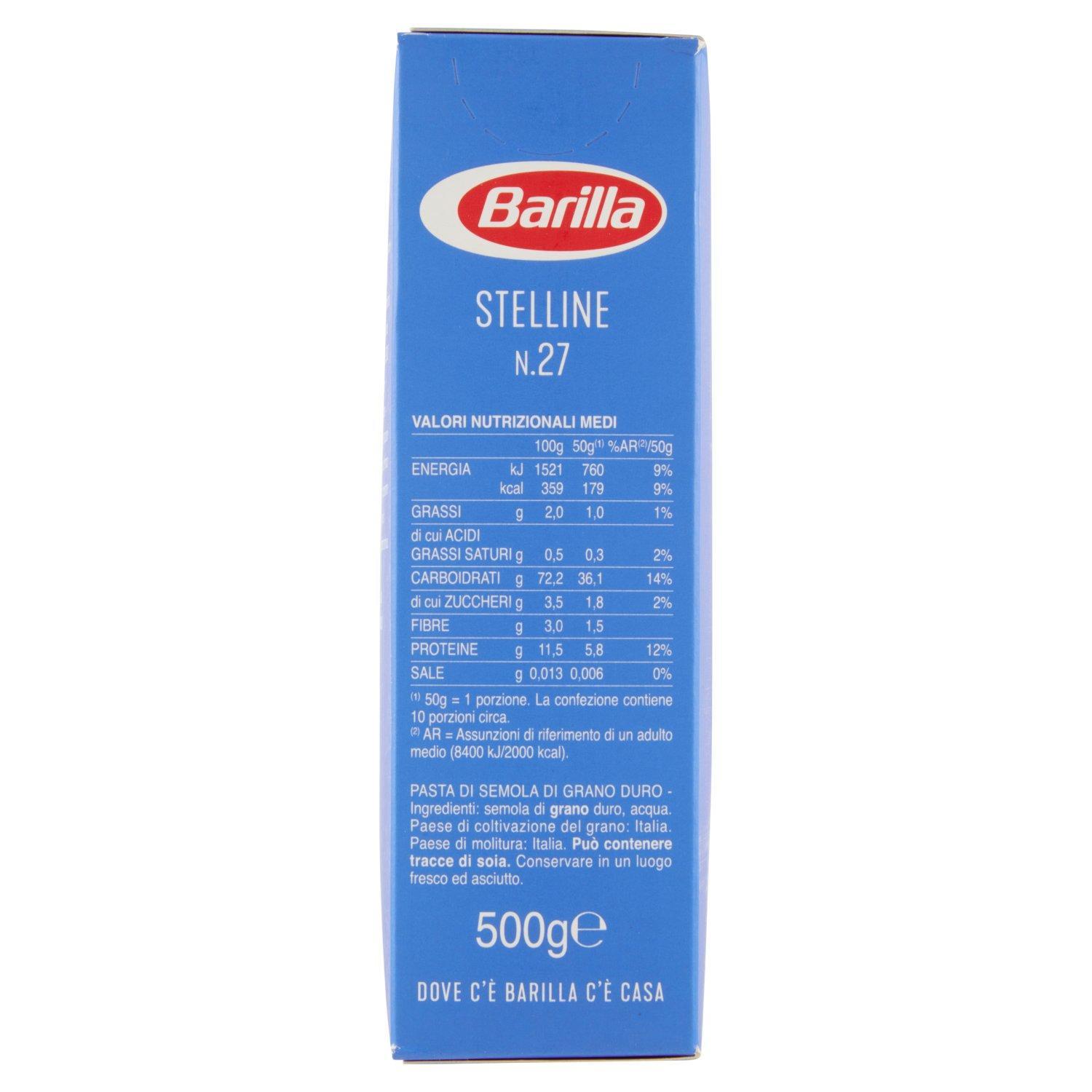 barilla pasta di semola di grano duro stelline numero 27 barilla 500g - foto 3