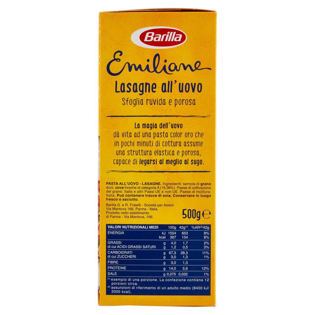 barilla lasagne all'uovo barilla emiliane 500g - foto 4 barilla lasagne all'uovo barilla emiliane 500g - foto 4