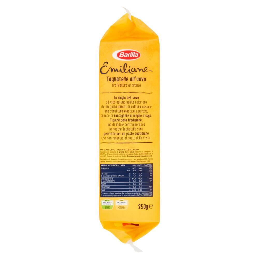 barilla pasta all'uovo emiliane tagliatelle barilla 250g - foto 4 barilla pasta all'uovo emiliane tagliatelle barilla 250g - foto 4