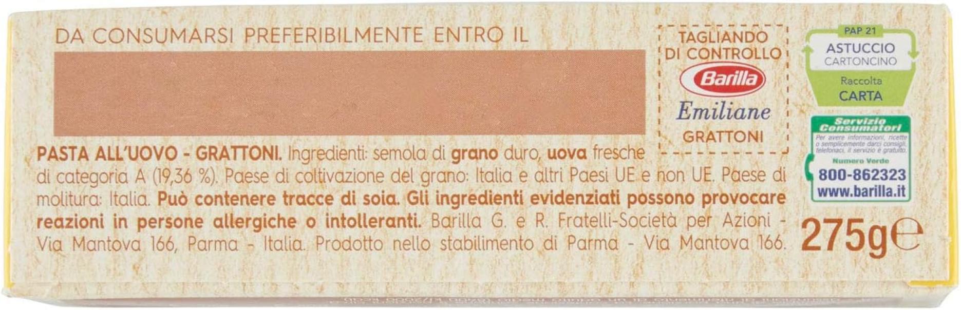 barilla pasta all uovo grattoni emiliane barilla 275g - foto 5