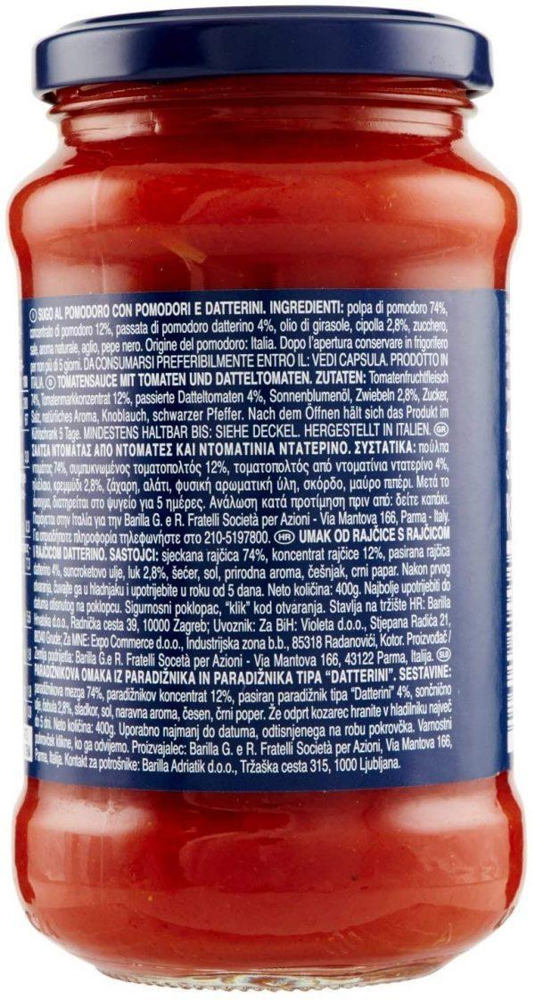 barilla sugo pronto con pomodori e datterini barilla 400g - foto 2
