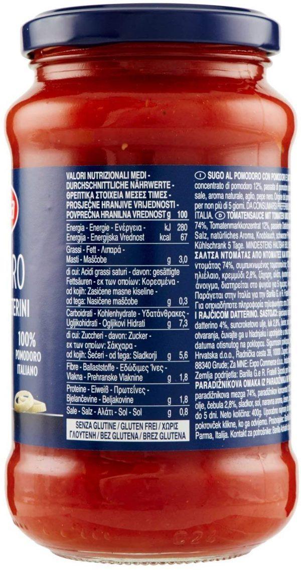 barilla sugo pronto con pomodori e datterini barilla 400g - foto 3