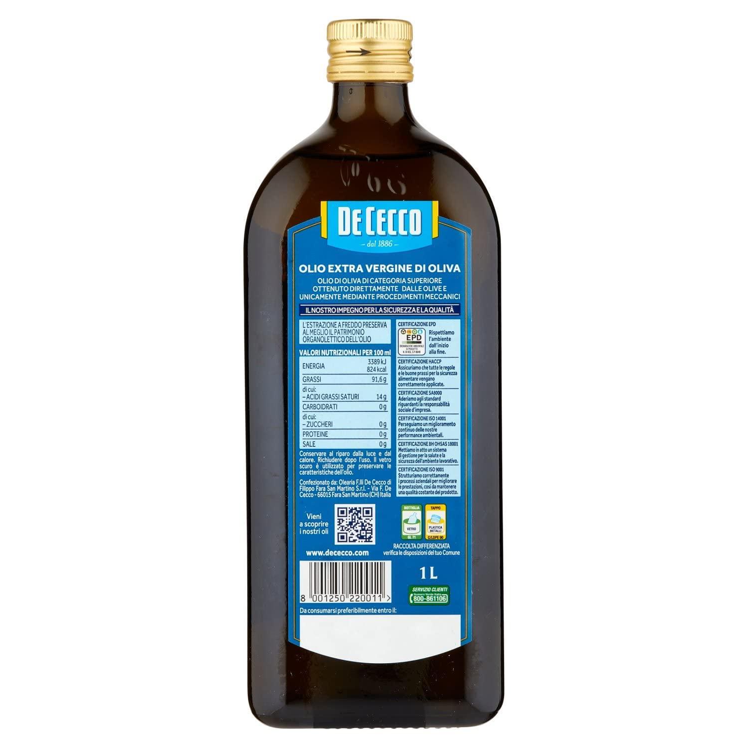 de cecco olio extravergine di oliva de cecco 100% italiano 1l - foto 2 de cecco olio extravergine di oliva de cecco 100% italiano 1l - foto 2