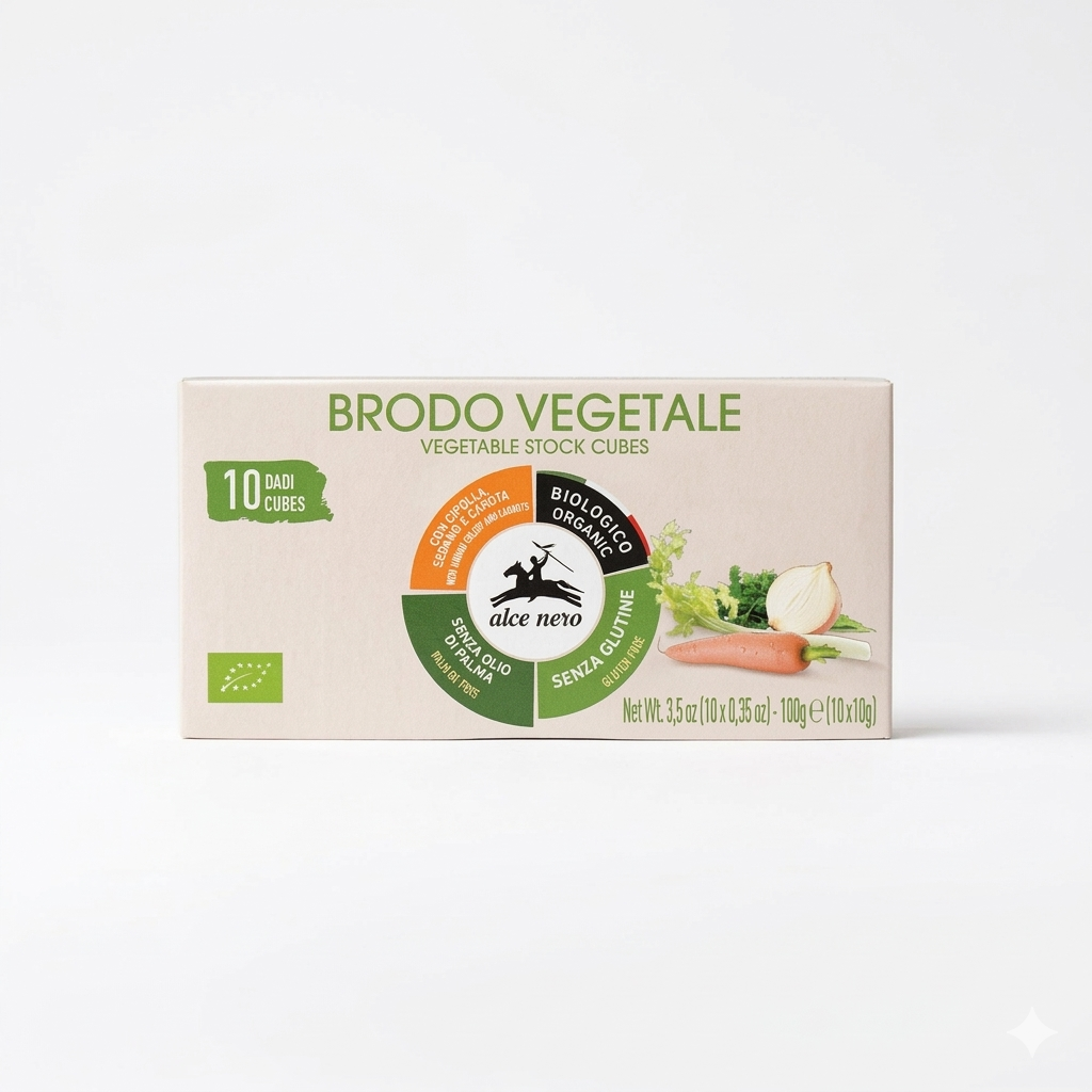 alce nero dado per brodo vegetale biologico alce nero x10 pz. da 100 gr. - foto 1