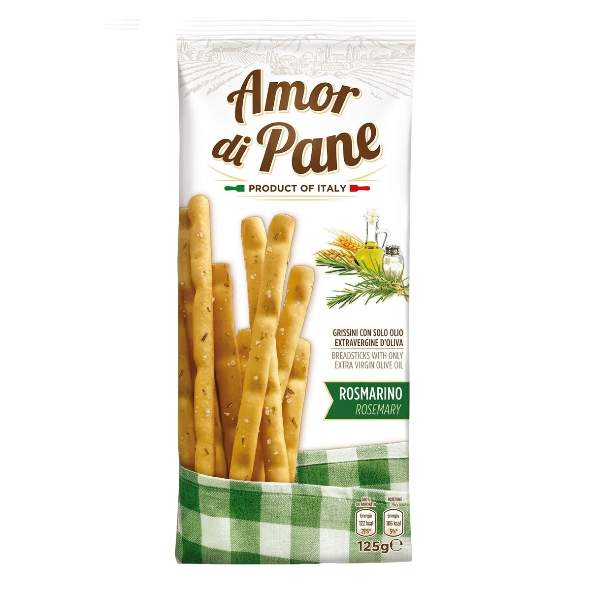 amor di pane grissini al rosmarino amor di pane 125 gr. - foto 1