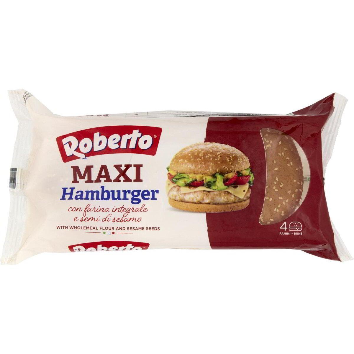 roberto, pane, hamburger, integrale, sesamo, panetteria, spesaonline, 300 GR, ROBERTO 300 GR, bonta, gusto rustico, qualita, dispensa, piacere, fragranza, prodotti roberto, 300gr, benessere, 300 GR roberto maxi panini integrale con semi di sesamo roberto 300 gr - foto 1