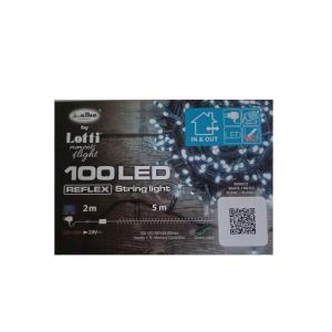 Catena di luci al led lineare tle 100 led bianco freddo  ø 5 mm.