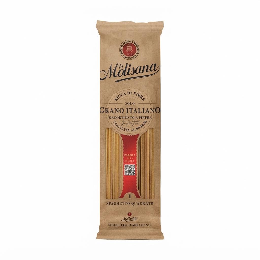 lamolisana, spaghettoquadro, spaghettintegrale, semoladigranoduro, trafilataalbronzo, spesaonline, 500 GR, LA MOLISANA 500 GR, bonta, gusto rustico e corposo, qualita, dispensa, piacere, fragranza, prodotti la molisana, 500gr, benessere, 500 GR la molisana spaghetto quadro integrale 500 gr la molisana - foto 1