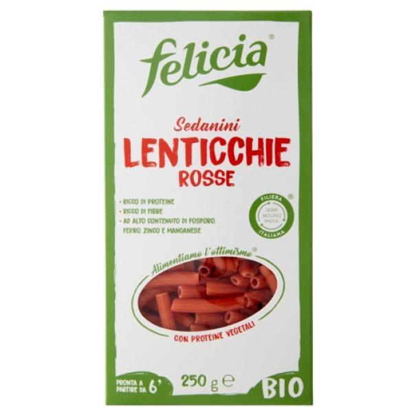 Pasta Bio di Lenticchie Rosse Sedanini Felicia Pasta Bio di Lenticchie Rosse Sedanini Felicia