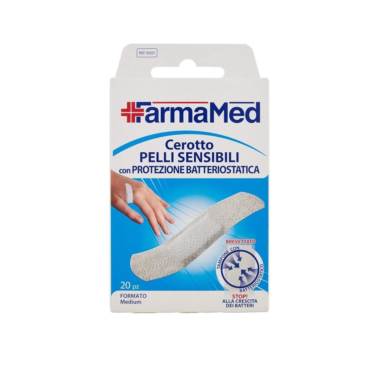 farmamed cerotti per pelli sensibili con protezione batteriostatica farmamed 20 pz. - foto 1