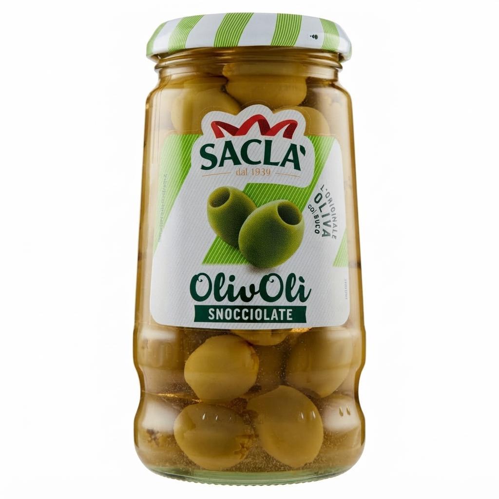 sacla olive verdi snocciolate in olio di semi saclà 290 gr - foto 1