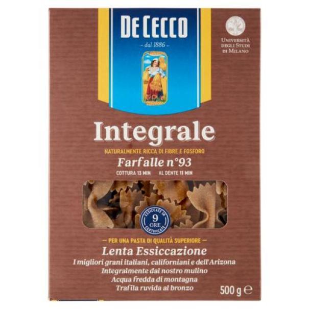 Farfalle Integrali n. 93 De Cecco 500 g Farfalle Integrali n. 93 De Cecco 500 g