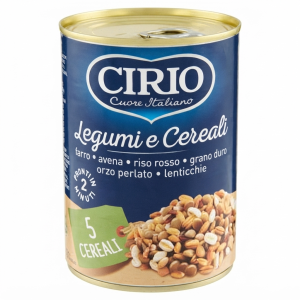 Cereali e legumi  in scatola 400 gr.