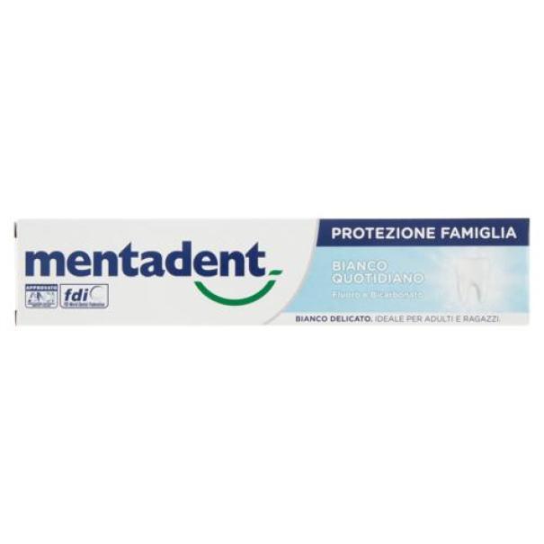 mentadent dentifricio mentadent protezione famiglia bianco quotidiano 75 ml - foto 1 mentadent dentifricio mentadent protezione famiglia bianco quotidiano 75 ml - foto 1