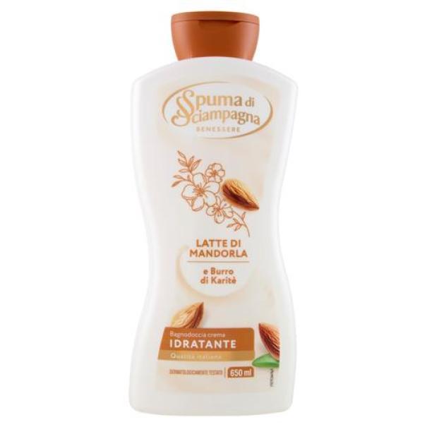 Bagnodoccia Crema Idratante Latte di Mandorla e Burro di Karite Spuma di Sciampagna