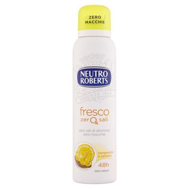 Deodorante Spray Fresco Bergamotto e Zenzero Zero Sali di Alluminio Neutro Roberts Deodorante Spray Fresco Bergamotto e Zenzero Zero Sali di Alluminio Neutro Roberts
