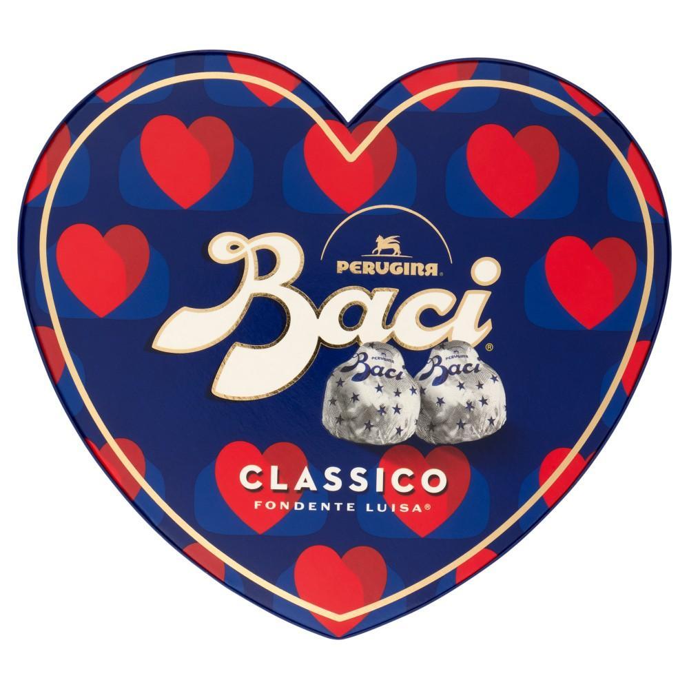baci perugina cioccolatini fondenti ripieni a gianduia in scatola a cuore san valentino baci perugina classico da 100 gr. - foto 1