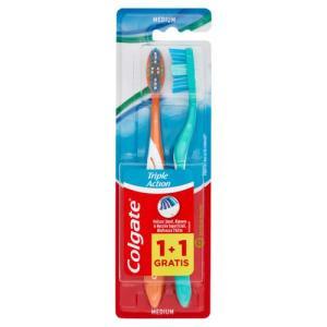 Spazzolino da denti triple action setole medie  2 pz