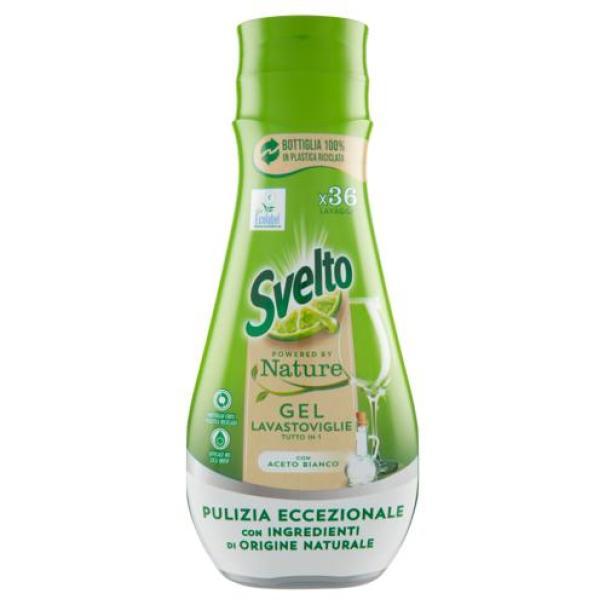 Gel Lavastoviglie Tutto in 1 Powered by Nature Aceto Bianco Svelto 640 ml