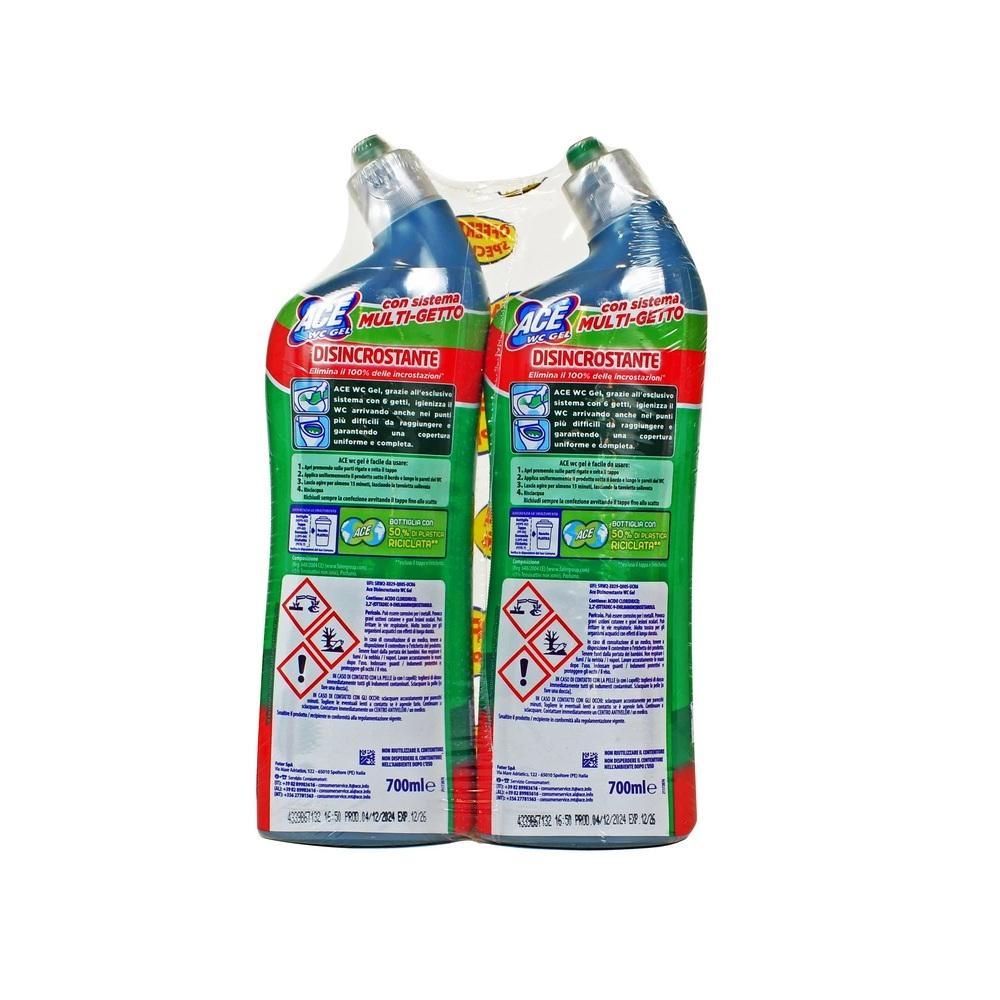 ace gel disincrostante igienizzante senza candeggina ace wc 700 ml. x 2 pz. - foto 2