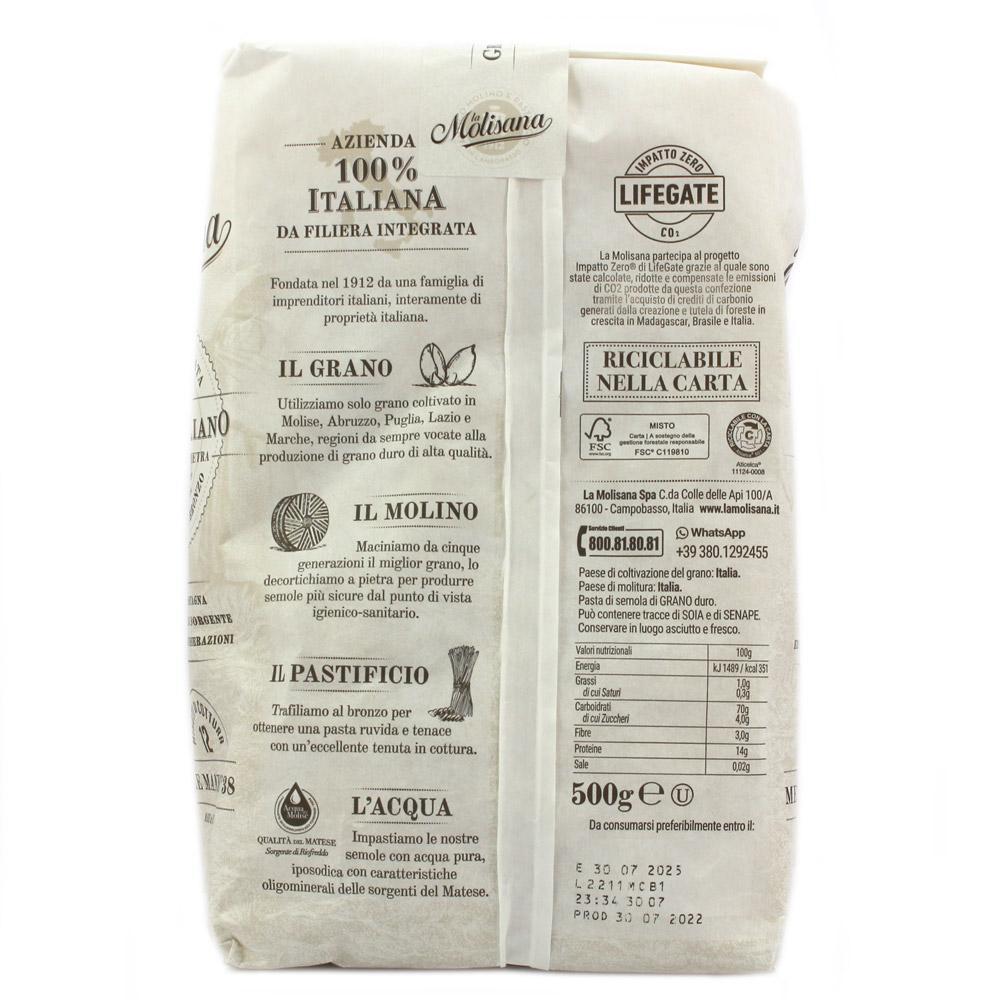 Pasta Mezze Maniche Rigate La Molisana 500g u2013 Pasta di Grano Duro 100% Italiano Trafilata al Bronzo-2