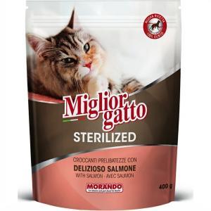 Croccantini per gatti ste﻿rilizzati al salmone 400 gr miglior gatto