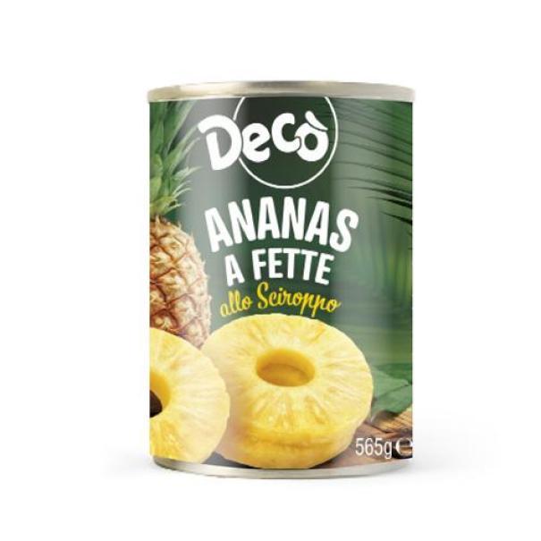 deco, ananas, sciroppo, frutta, dessert, spesaonline, 565 GR, DECO 565 GR, bonta, gusto dolce, qualita, dispensa, piacere, macedonia, prodotti deco, 565gr, fragranza, snack, esotico, conserve deco' ananas a fette allo sciroppo deco 565 gr. - foto 1