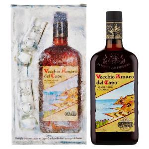 Amaro vecchio amaro del capo confezione con due bicchieri  70 cl.