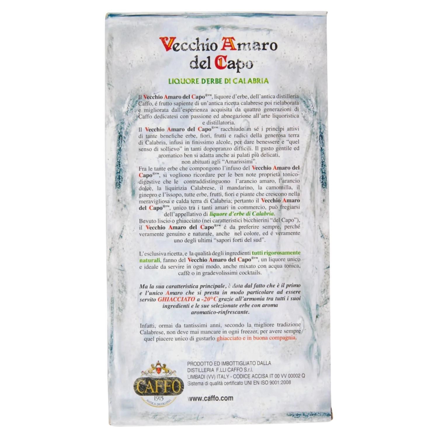 caffo amaro vecchio amaro del capo confezione con due bicchieri caffo 70 cl. - foto 4