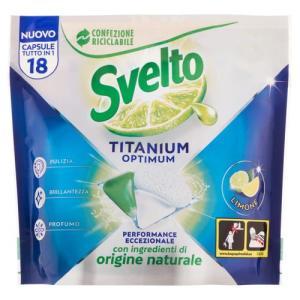 Capsule per lavastoviglie titanium optimum limone  18 pz