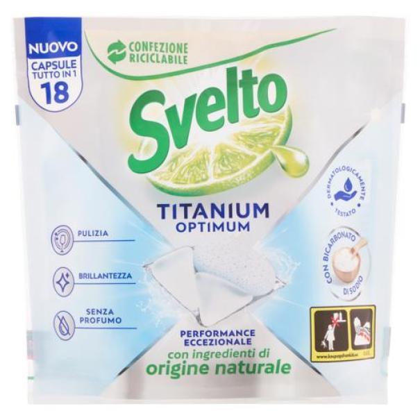 Capsule per Lavastoviglie Titanium Optimum Bicarbonato Svelto 18 pz Capsule per Lavastoviglie Titanium Optimum Bicarbonato Svelto 18 pz