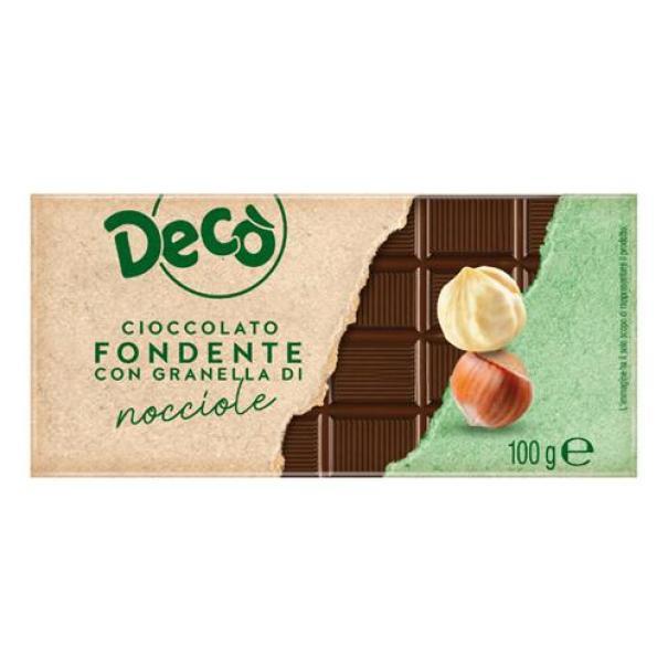 deco, cioccolato, tavoletta, fondente, nocciole, dolci, snack, spesaonline, 100 GR, DECu00d2 100 GR, bonta, gusto tavoletta di cioccolato fondente con nocciole intere, qualita, dispensa, piacere, fragranza, prodotti deco, 100gr, benessere, 100 GR, deco, cioccolato, fondente, nocciole, dispensa, spesaonline, alimentazione, italia deco' tavoletta di cioccolato fondente con nocciole intere decò 100 gr - foto 1