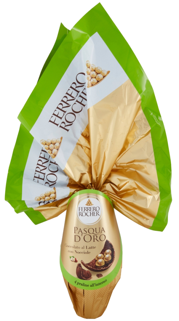 ferrero uovo al cioccolato al latte e nocciole pasqua d'oro ferrero rocher 340 gr. - foto 1