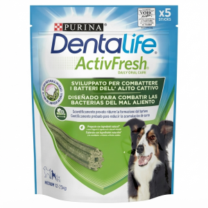 Snack masticabile dentale per cani taglia media 115 gr  dentalife
