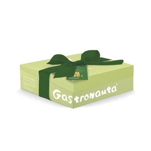 gastronauta colomba farcita di crema e con granella di “pistacchio verde di bronte dop” ricoperta di cioccolato bianco senza uvetta e scorze di agrumi canditi gastronauta 950 gr. - foto 1