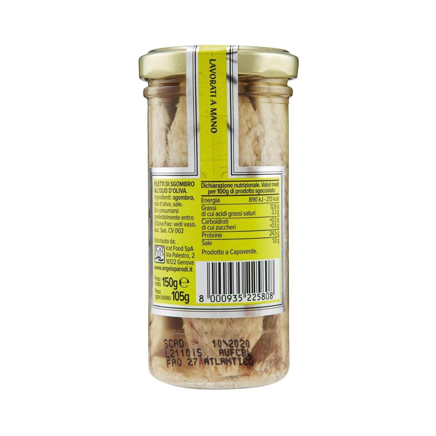 angelo parodi filetti di sgombro in olio di oliva angelo parodi da 150 gr. - foto 2