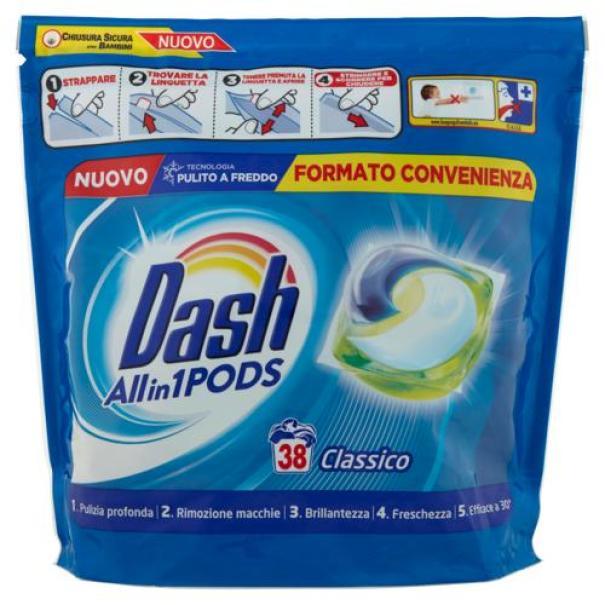 Detersivo in Capsule Pods All in 1 Classico Formato Convenienza Dash Detersivo in Capsule Pods All in 1 Classico Formato Convenienza Dash