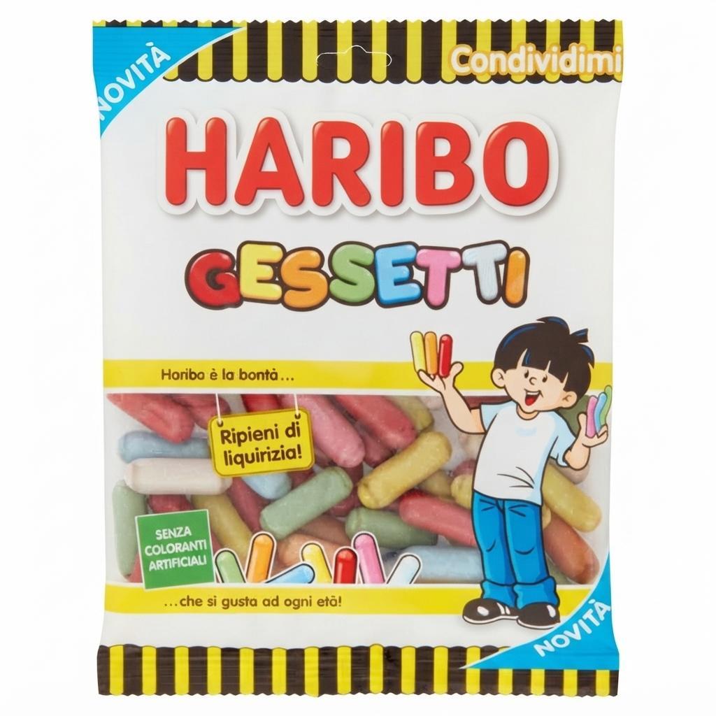 haribo caramelle gommose gessetti ripieni di liquirizia haribo 150 gr - foto 1