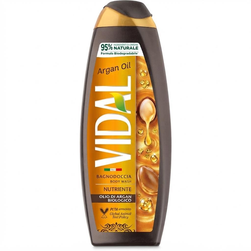 vidal, bagnoschiuma, oliodiargan, curadelcorpo, igienepersonale, spesaonline, 500 ML, VIDAL 500 ML, bonta, idratazione e nutrimento, qualita, dispensa, piacere, fragranza, prodotti vidal, 500ml, benessere, 500 ML vidal bagnoschiuma all'olio di argan 500 ml vidal - foto 1