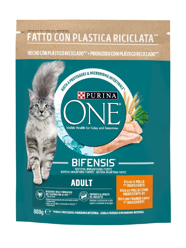 purina one cibo per gatti adulti pollo e cereali purina one 800 gr - foto 1