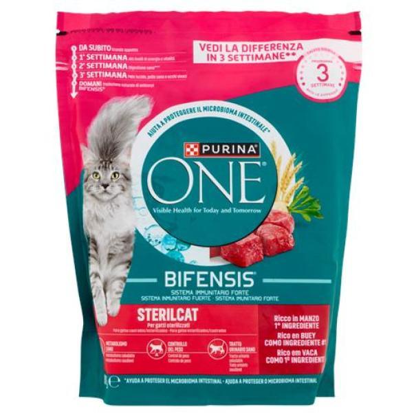 cibo-per-gatti-sterilcat-al-manzo-e-frumento-purina-one-800-gr purina one cibo per gatti manzo e frumento sterilcat purina one 800 gr - foto 1