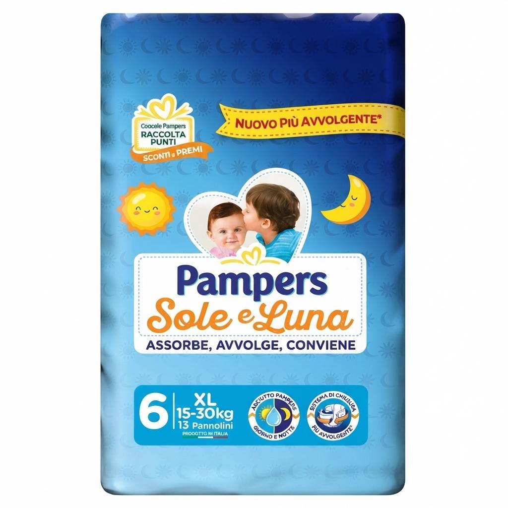pampers, soleeluna, pannolini, pannolinixl, igieneinfantile, curadelbambino, spesaonline, 13 PZ, PAMPERS 13 PZ, bonta, asciutto e protezione, qualita, dispensa, piacere, fragranza, prodotti pampers, 13pz, benessere, 13 PZ pampers pannolini sole e luna taglia xl 13 pz pampers - foto 1
