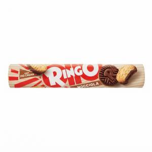 Biscotti ringo cacao con crema alla nocciola  tubo 165 gr