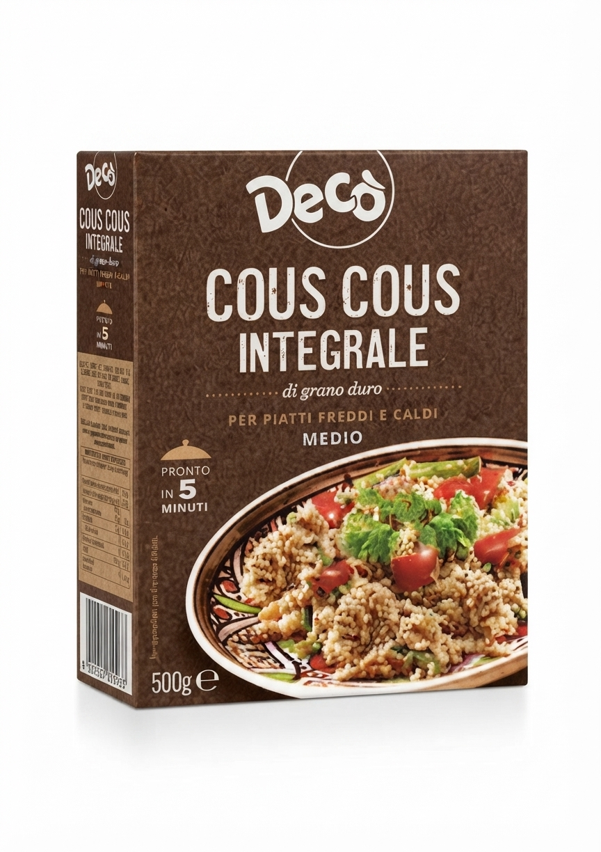 deco couscous, couscousintegrale, cereali, primipiatti, spesaonline, 500 GR, DECO 500 GR, bonta, gusto rustico, qualita, dispensa, piacere, fragranza, prodotti deco, 500gr, benessere, 500 GR deco' cous cous integrale 500 gr decò - foto 1