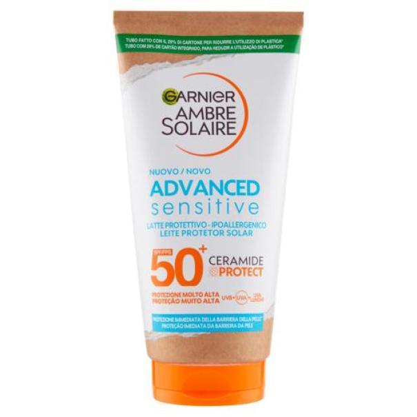 Latte Solare Protettivo Advanced Sensitive Ceramide Protect SPF50+ Ambre Solaire Garnier 175 ml Latte Solare Protettivo Advanced Sensitive Ceramide Protect SPF50+ Ambre Solaire Garnier 175 ml