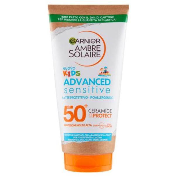garnier latte solare protettivo kids advanced sensitive spf50+ ambre solaire garnier 175 ml - foto 1