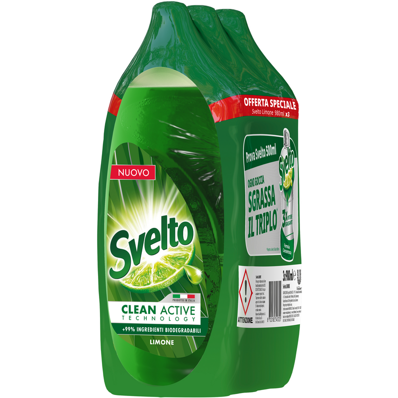 svelto sapone lavastoviglie limone svelto 3 x 980 ml - foto 1
