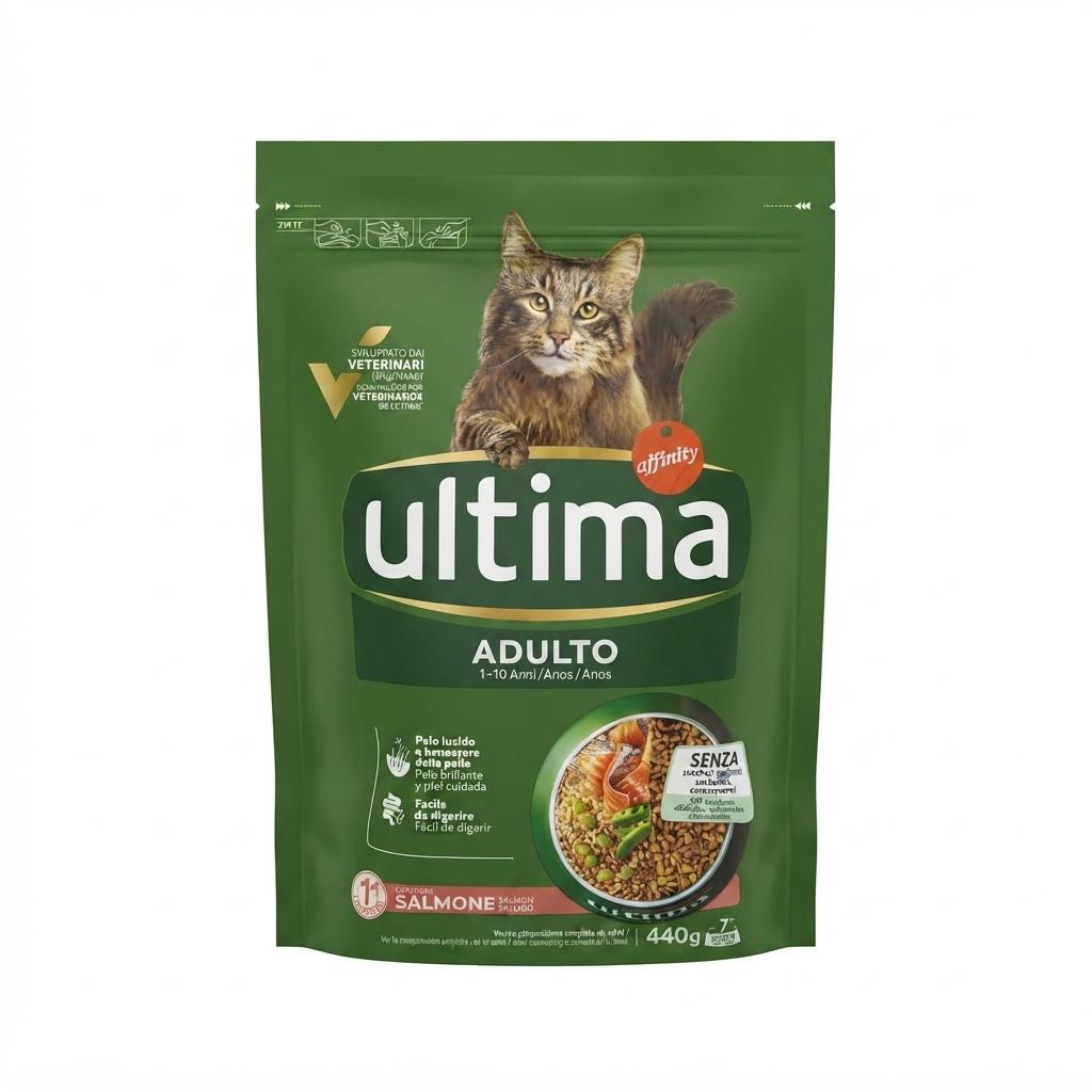 ultima crocchette per gatto adulto salmone e riso ultima 440 gr - foto 1